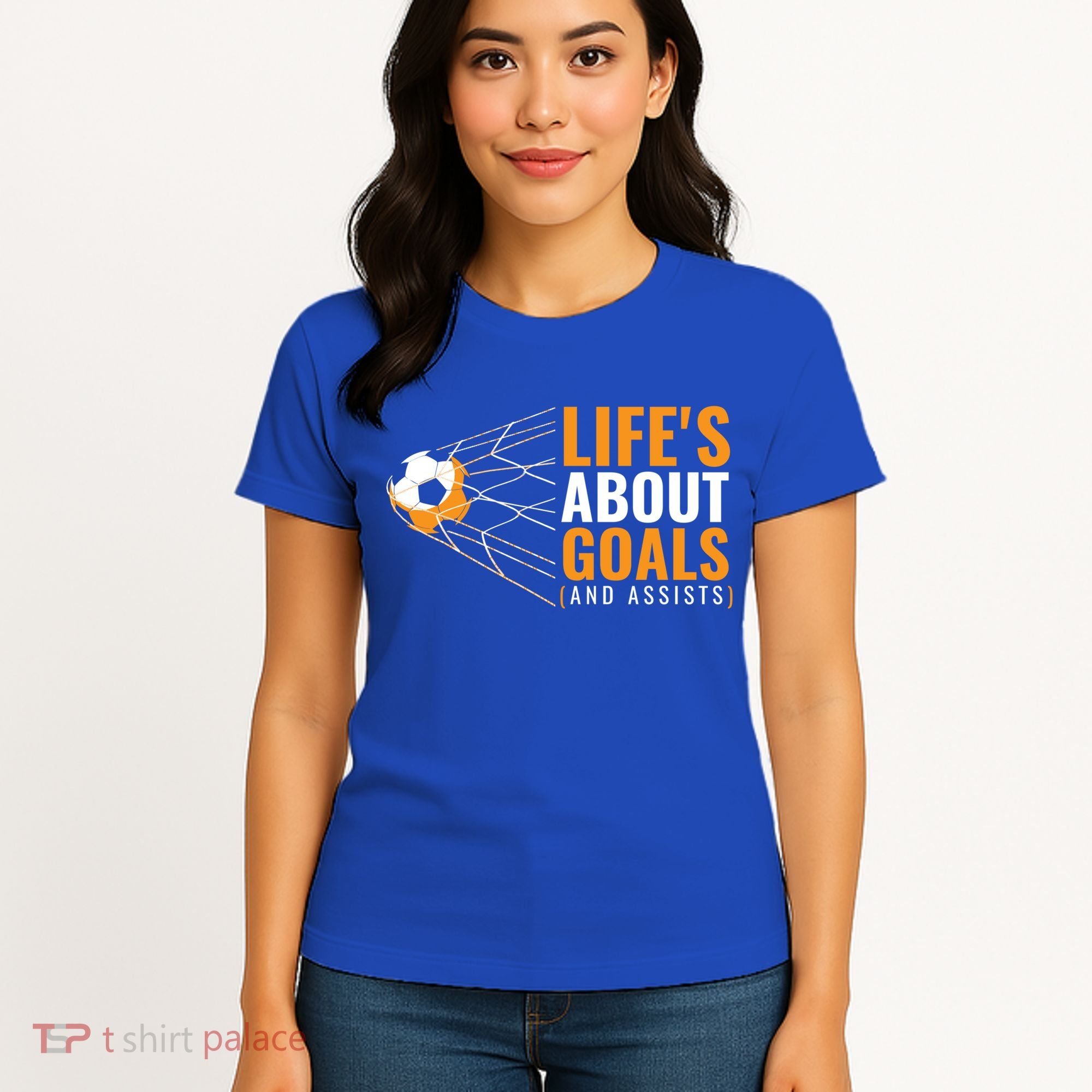 Soccer Gift For Boys 'Life's About Goals' Boys Soccer Gift Women's T-Shirt