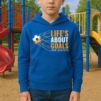 Soccer Gift For Boys 'Life's About Goals' Boys Soccer Gift Kids Hoodie thumb 2
