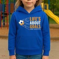 Soccer Gift For Boys 'Life's About Goals' Boys Soccer Gift Kids Hoodie thumb 3