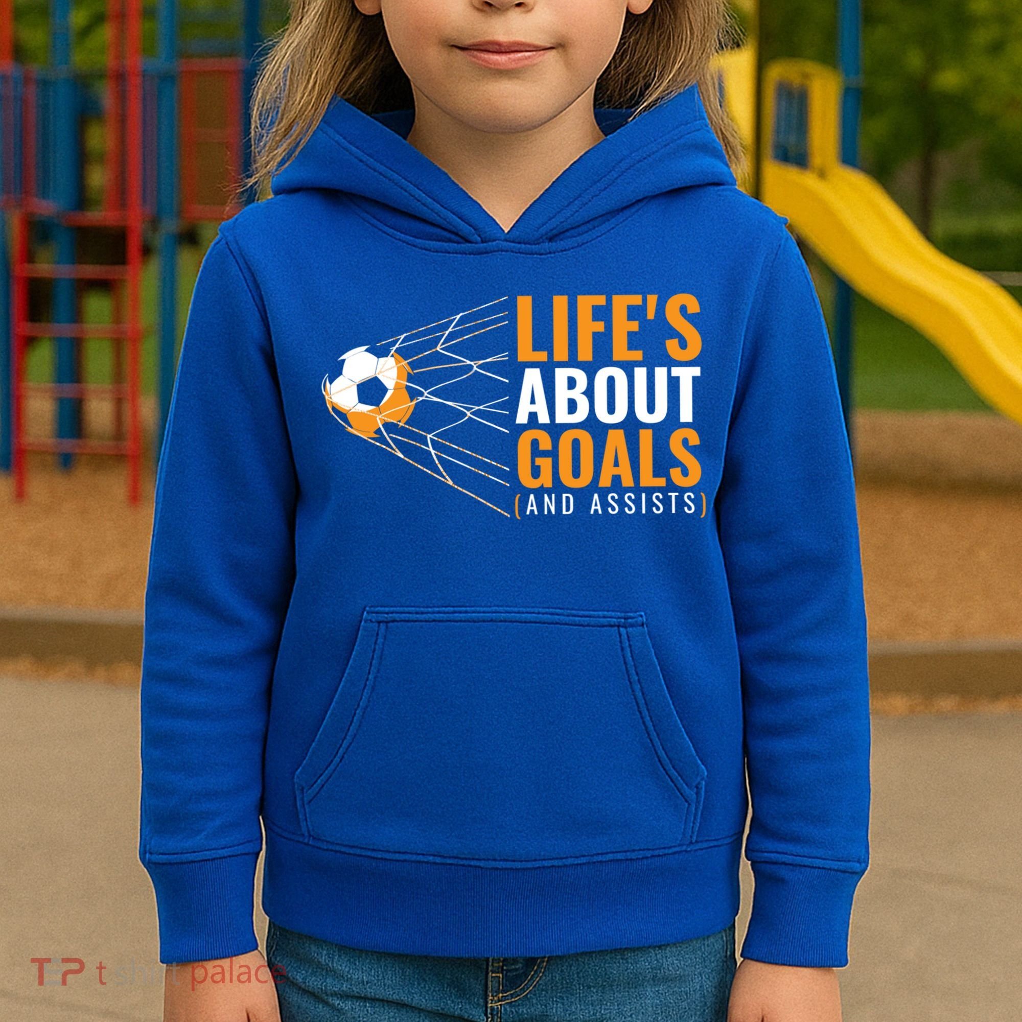 Soccer Gift For Boys 'Life's About Goals' Boys Soccer Gift Kids Hoodie