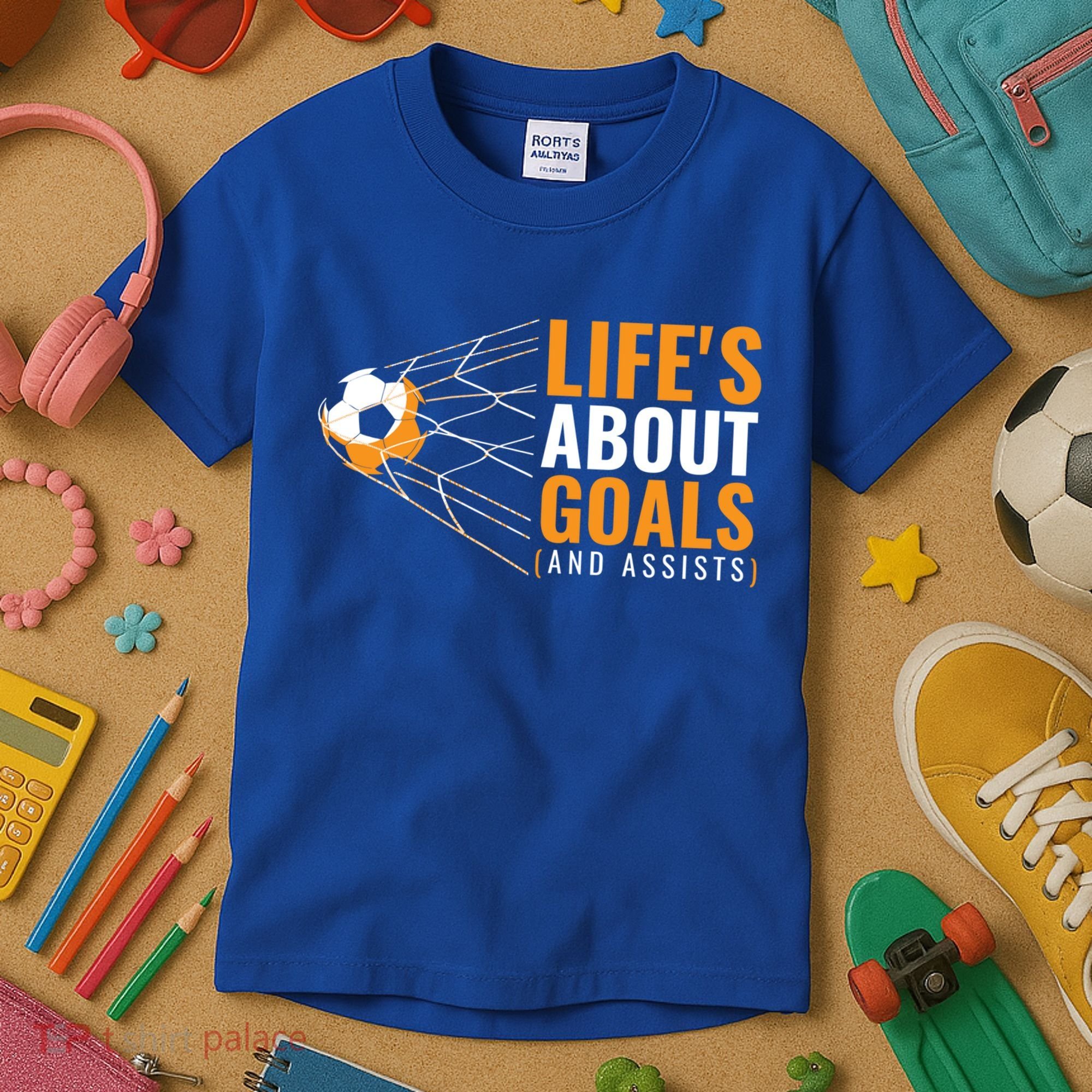Soccer Gift For Boys 'Life's About Goals' Boys Soccer Gift Kids T-Shirt