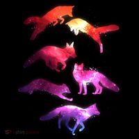 Space Galaxy Foxes Ornament thumb 1