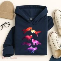 Space Galaxy Foxes Hoodie thumb 4