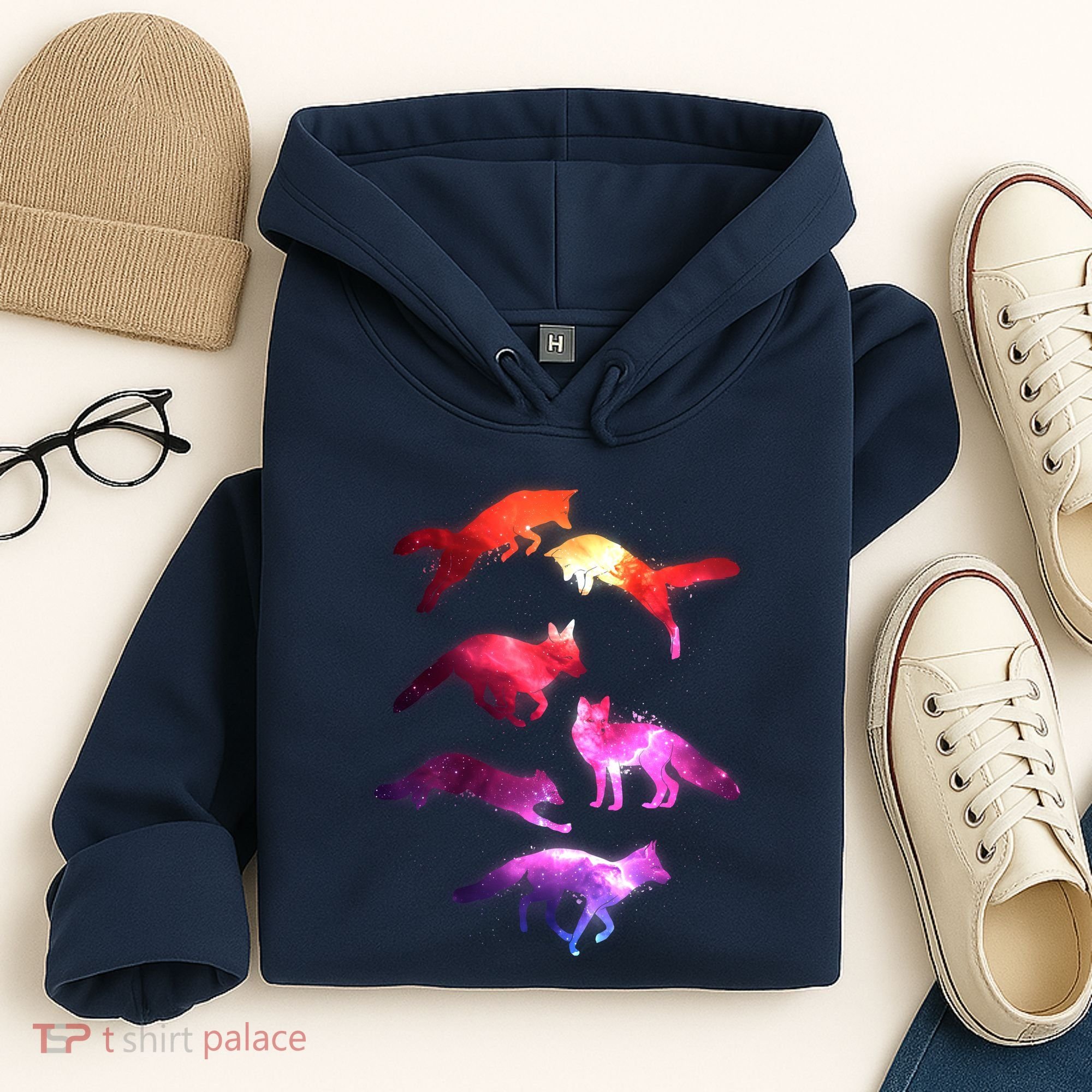 Space Galaxy Foxes Hoodie