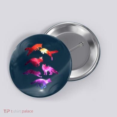 Space Galaxy Foxes Button