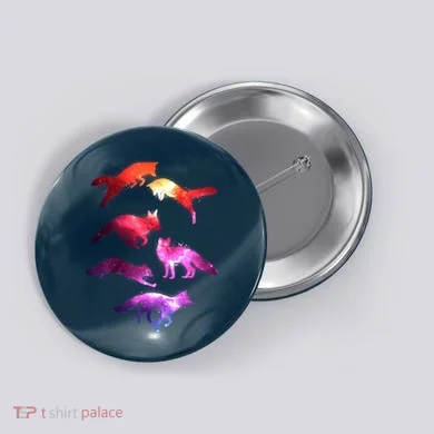Space Galaxy Foxes Button