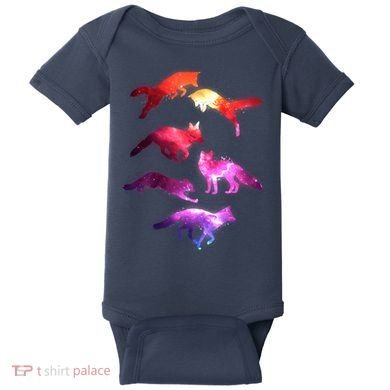 Space Galaxy Foxes Baby Bodysuit