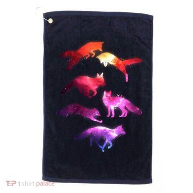 Space Galaxy Foxes Golf Towel
