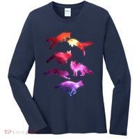 Space Galaxy Foxes Women's Long Sleeve Shirt thumb 0
