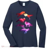 Space Galaxy Foxes Women's Long Sleeve Shirt thumb 0