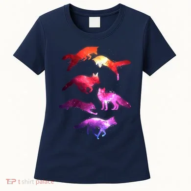Space Galaxy Foxes Women's T-Shirt