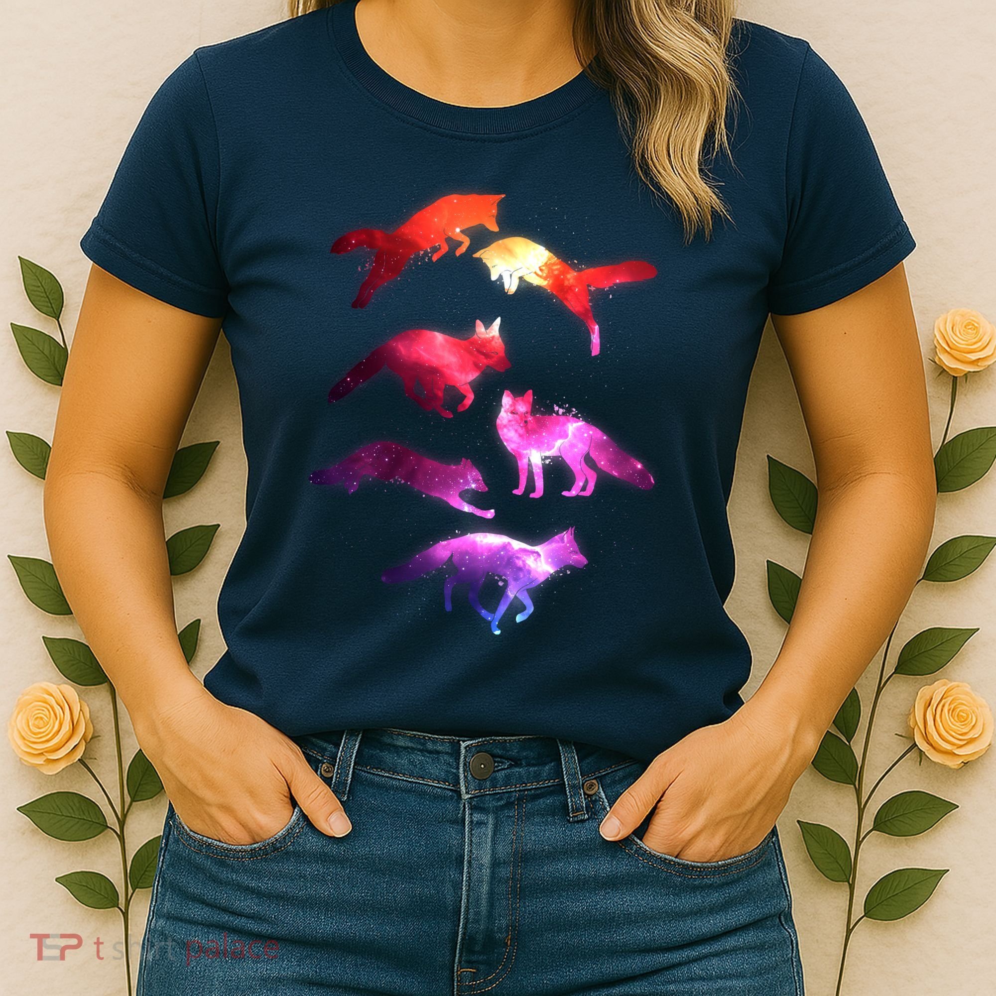 Space Galaxy Foxes Women's T-Shirt