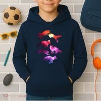 Space Galaxy Foxes Kids Hoodie thumb 2