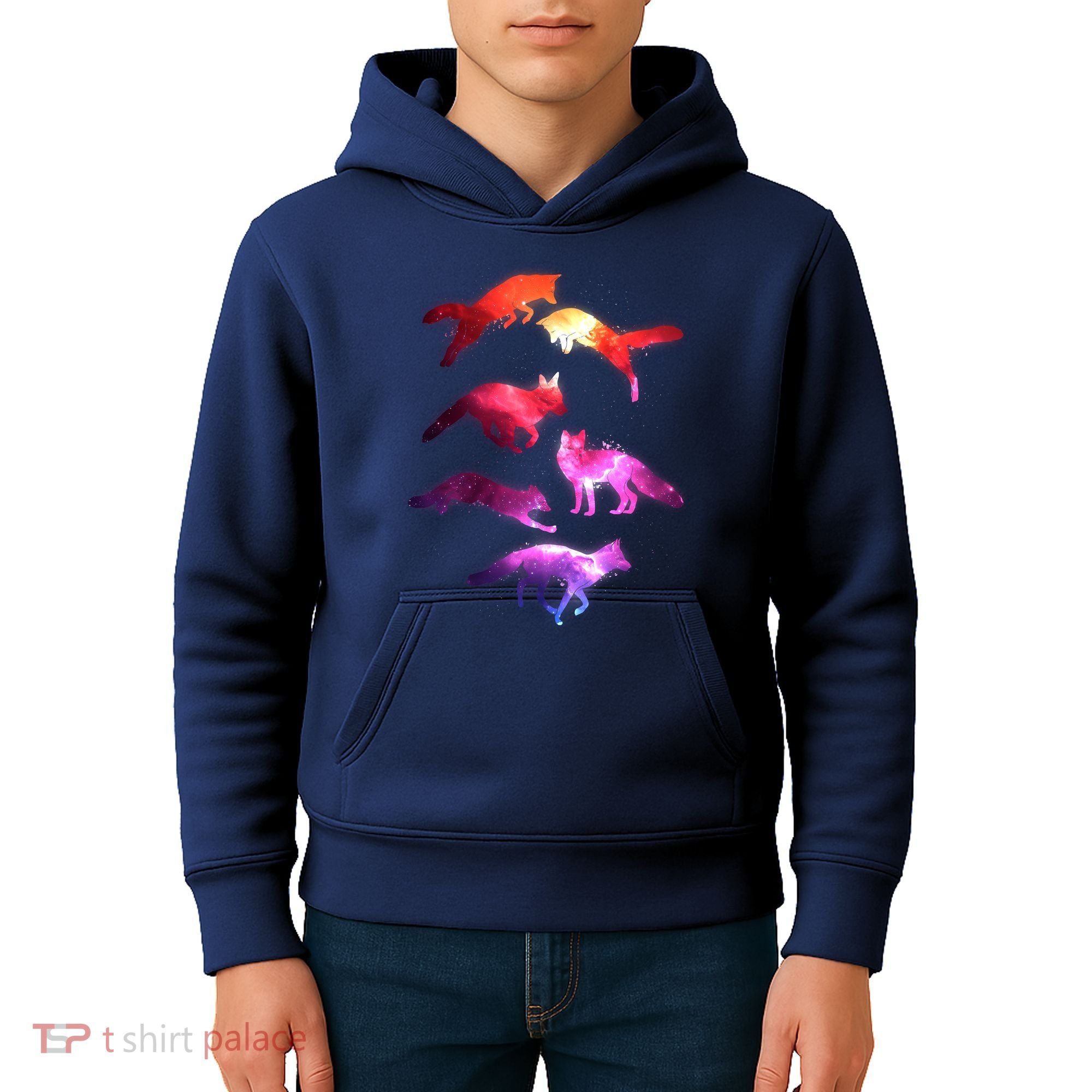 Space Galaxy Foxes Kids Hoodie