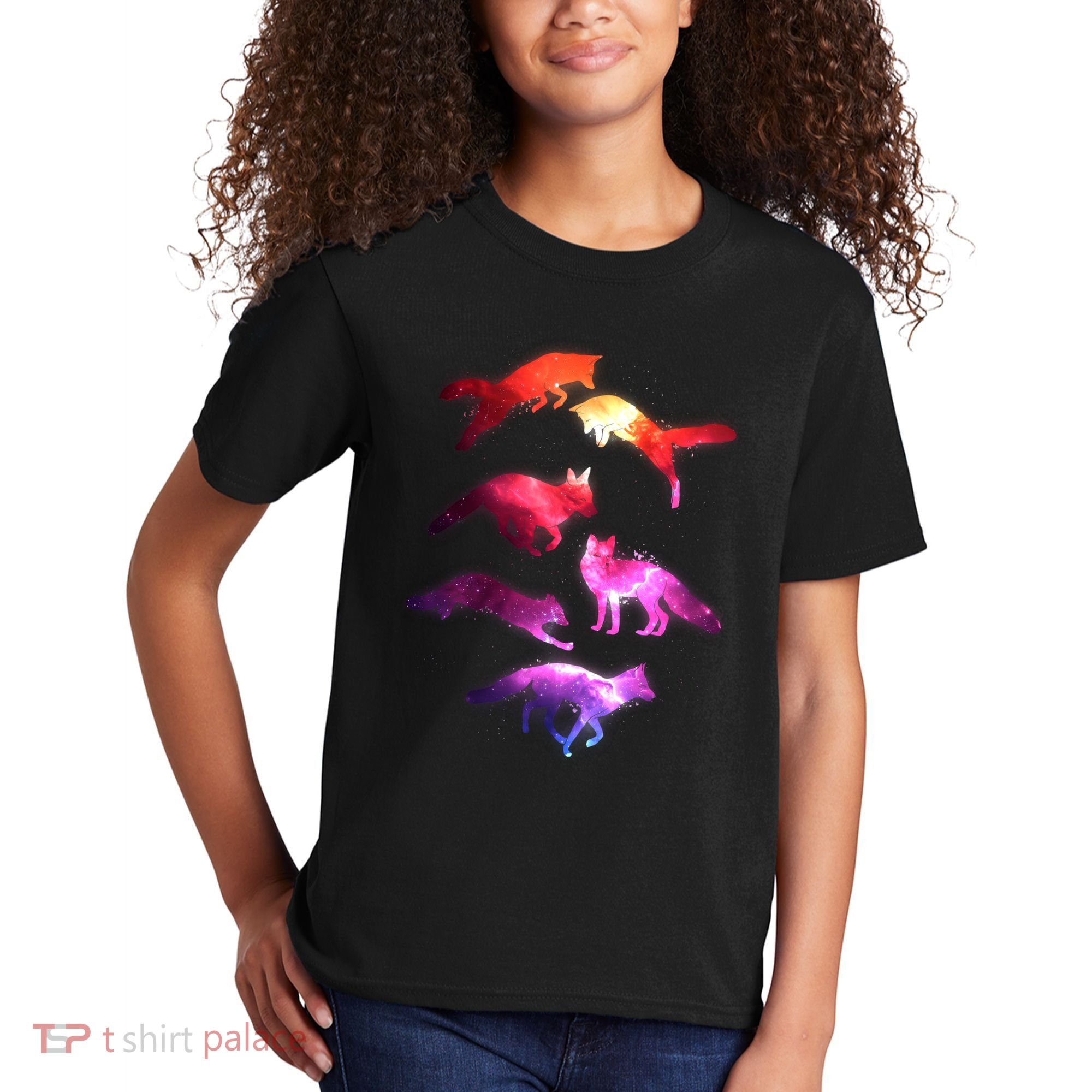 Space Galaxy Foxes Kids T-Shirt