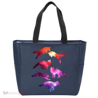 Space Galaxy Foxes Tote Bag