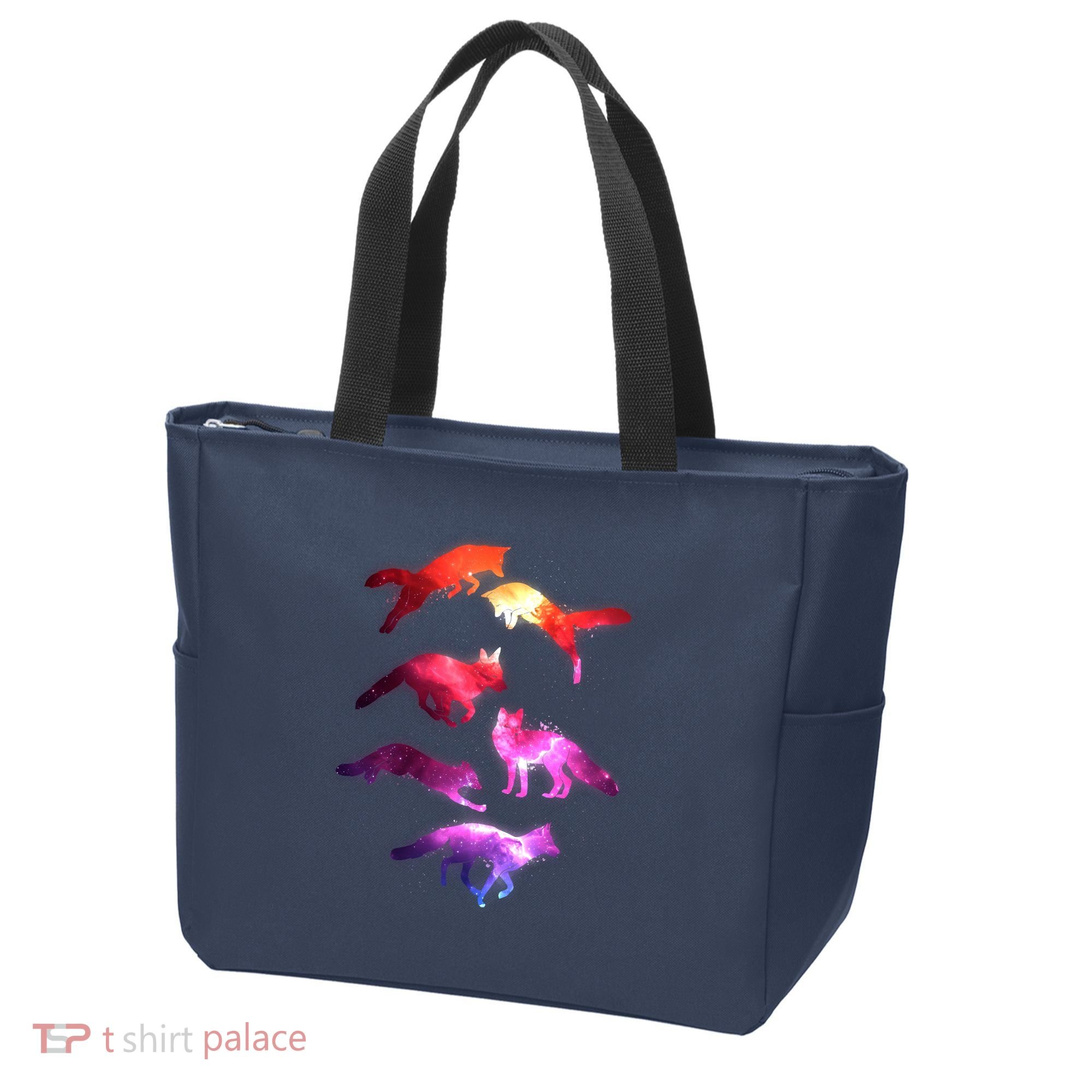 Space Galaxy Foxes Tote Bag
