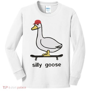 Silly Goose Funny Kids Long Sleeve Shirt