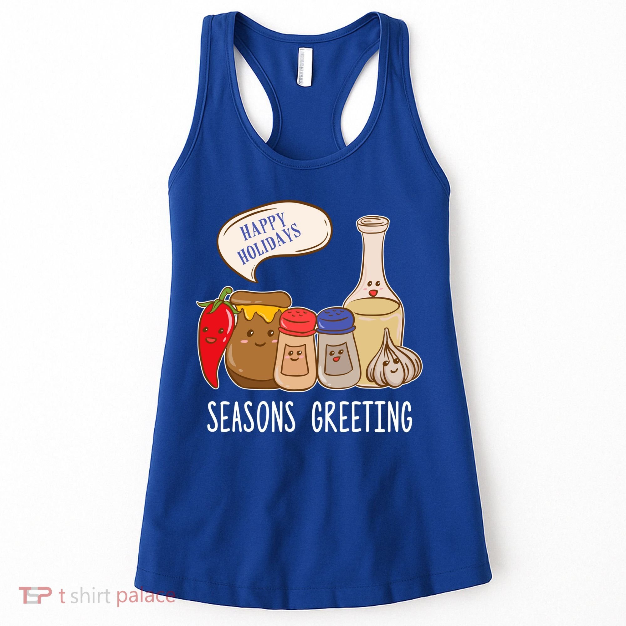 Seasons Greetings Funny Christmas Humor Holiday Food Pun Gift Women's Tank Top