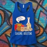 Seasons Greetings Funny Christmas Humor Holiday Food Pun Gift Women's Tank Top thumb 3