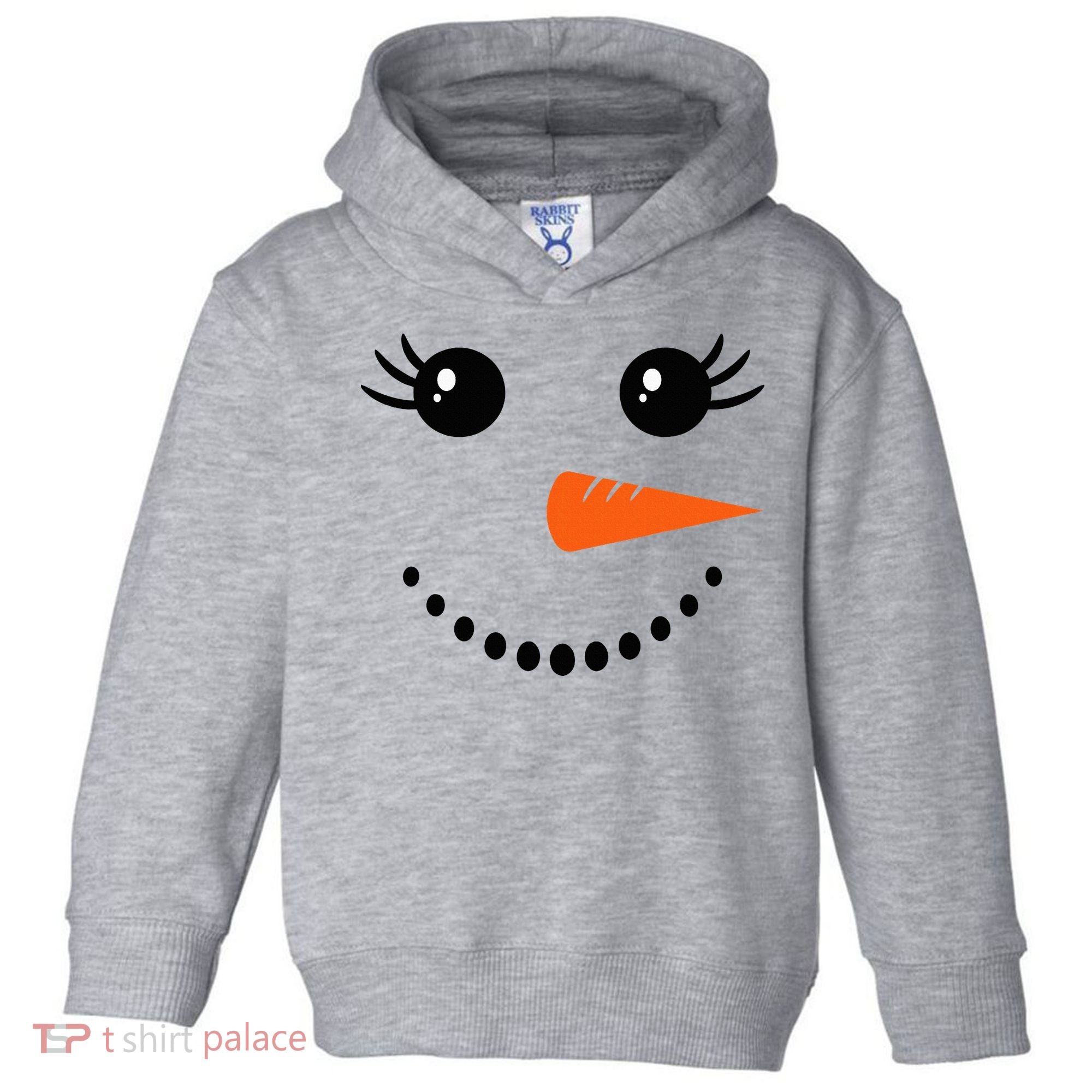 Snowman Girl Face Christmas Winter Toddler Hoodie