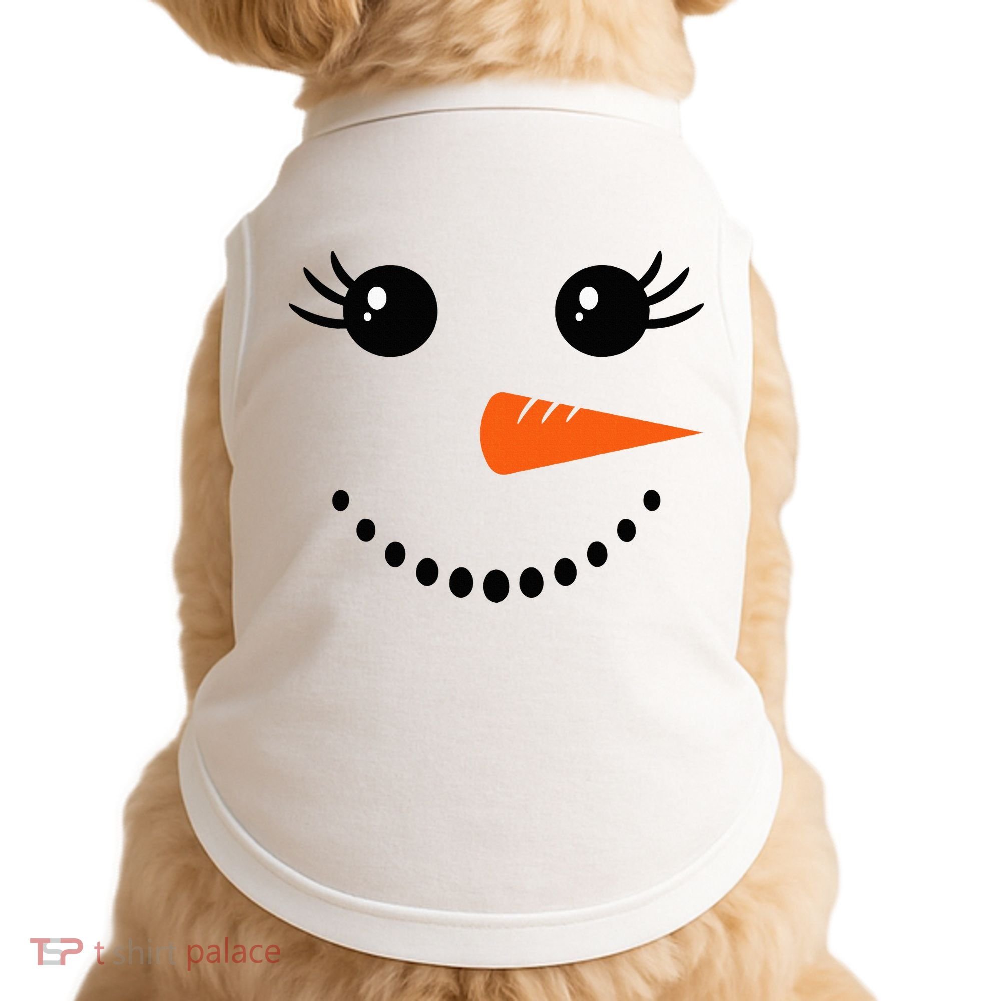 Snowman Girl Face Christmas Winter Doggie Tank