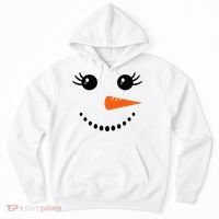 Snowman Girl Face Christmas Winter Hoodie thumb 0