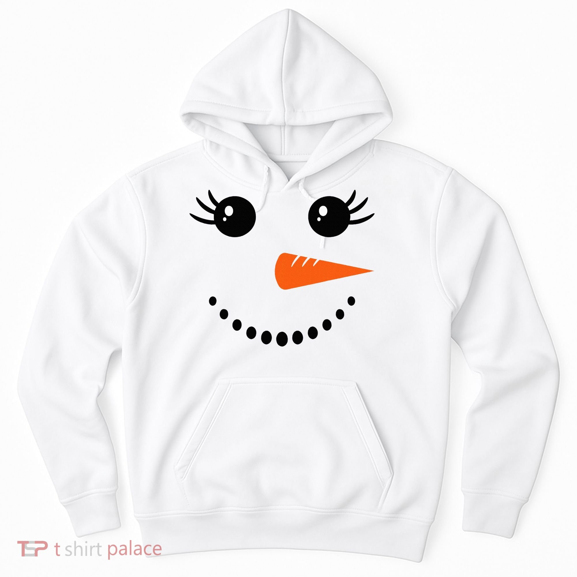 Snowman Girl Face Christmas Winter Hoodie