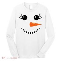 Snowman Girl Face Christmas Winter Long Sleeve Shirt thumb 0