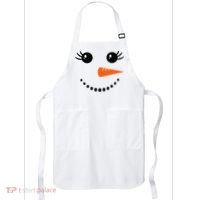 Snowman Girl Face Christmas Winter Apron thumb 0