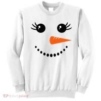 Snowman Girl Face Christmas Winter Sweatshirt thumb 0