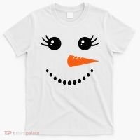 Snowman Girl Face Christmas Winter T-Shirt thumb 0