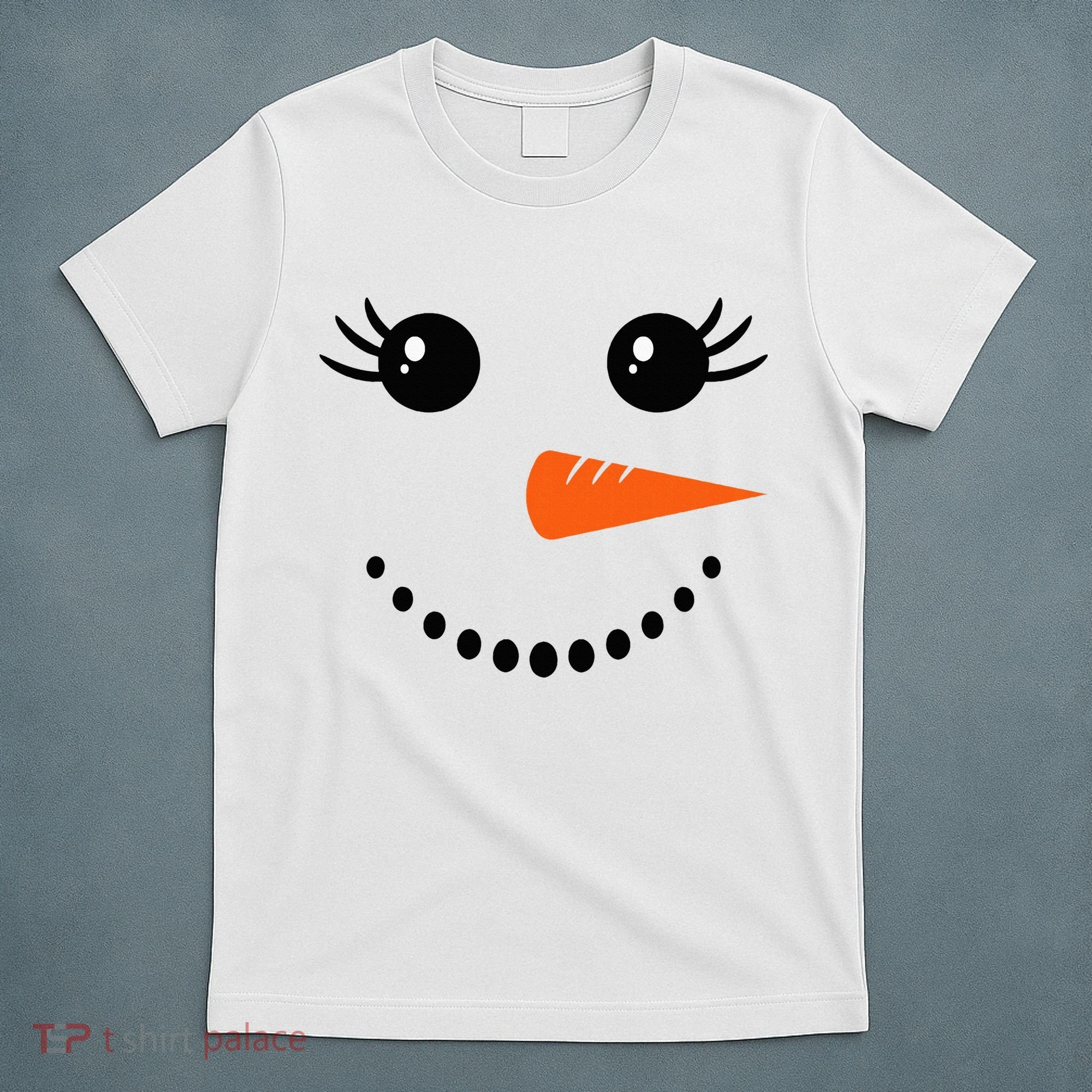 Snowman Girl Face Christmas Winter T-Shirt
