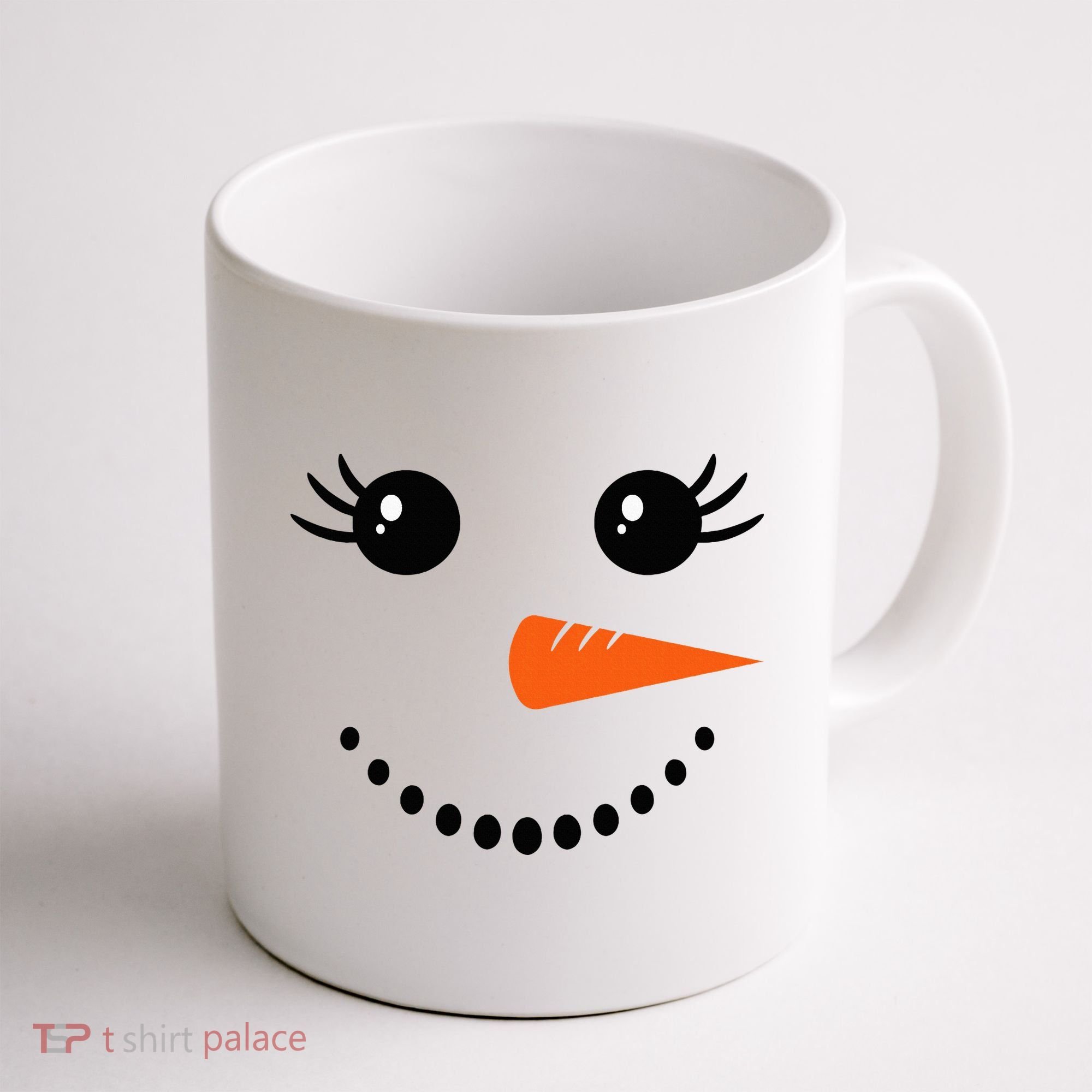 Snowman Girl Face Christmas Winter Coffee Mug
