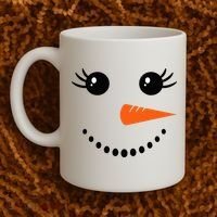 Snowman Girl Face Christmas Winter Coffee Mug thumb 2