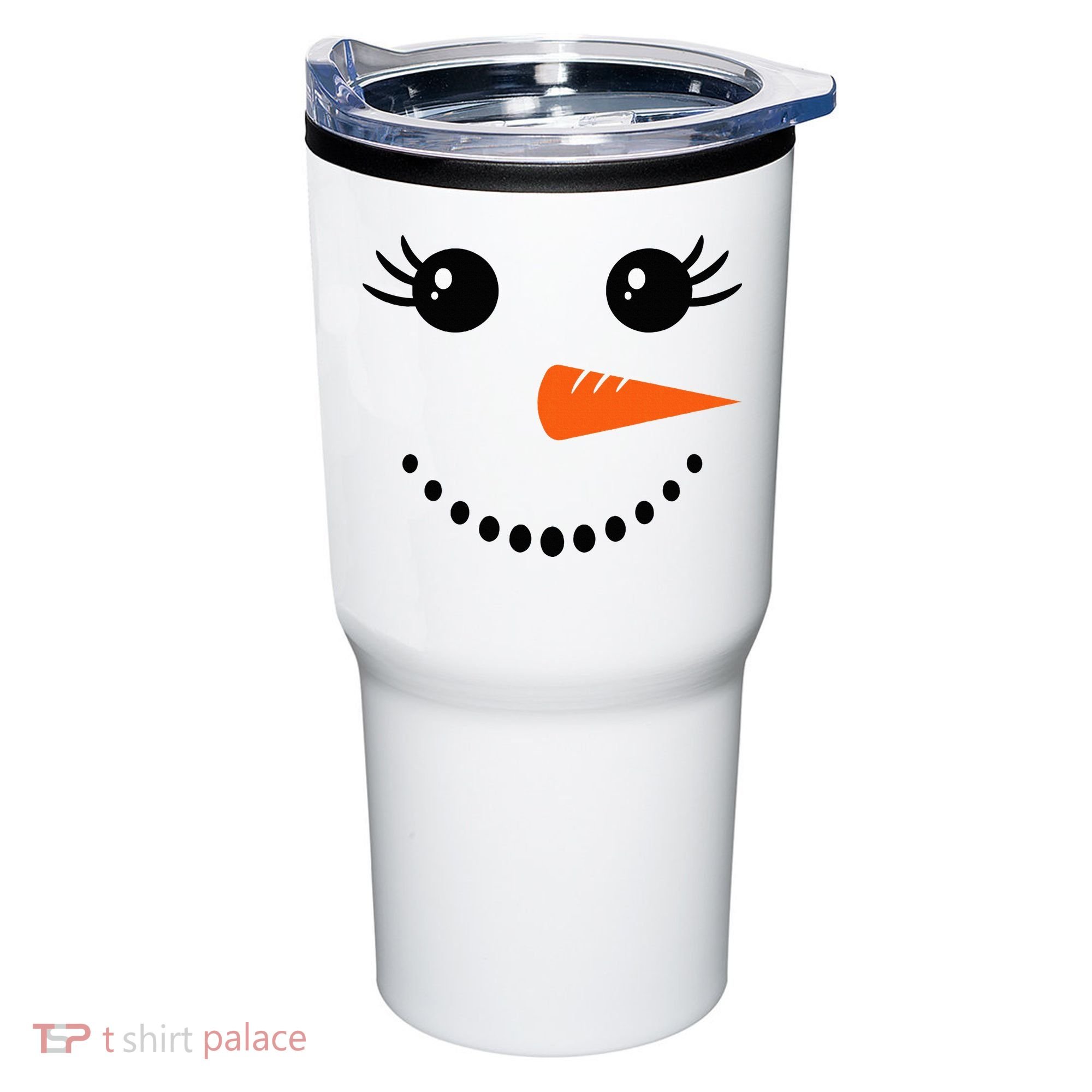 Snowman Girl Face Christmas Winter Tumbler
