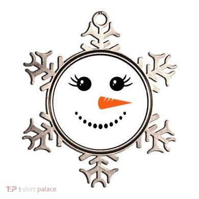 Snowman Girl Face Christmas Winter Ornament
