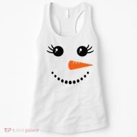 Snowman Girl Face Christmas Winter Women's Tank Top thumb 0