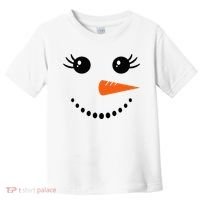 Snowman Girl Face Christmas Winter Toddler T-Shirt thumb 0
