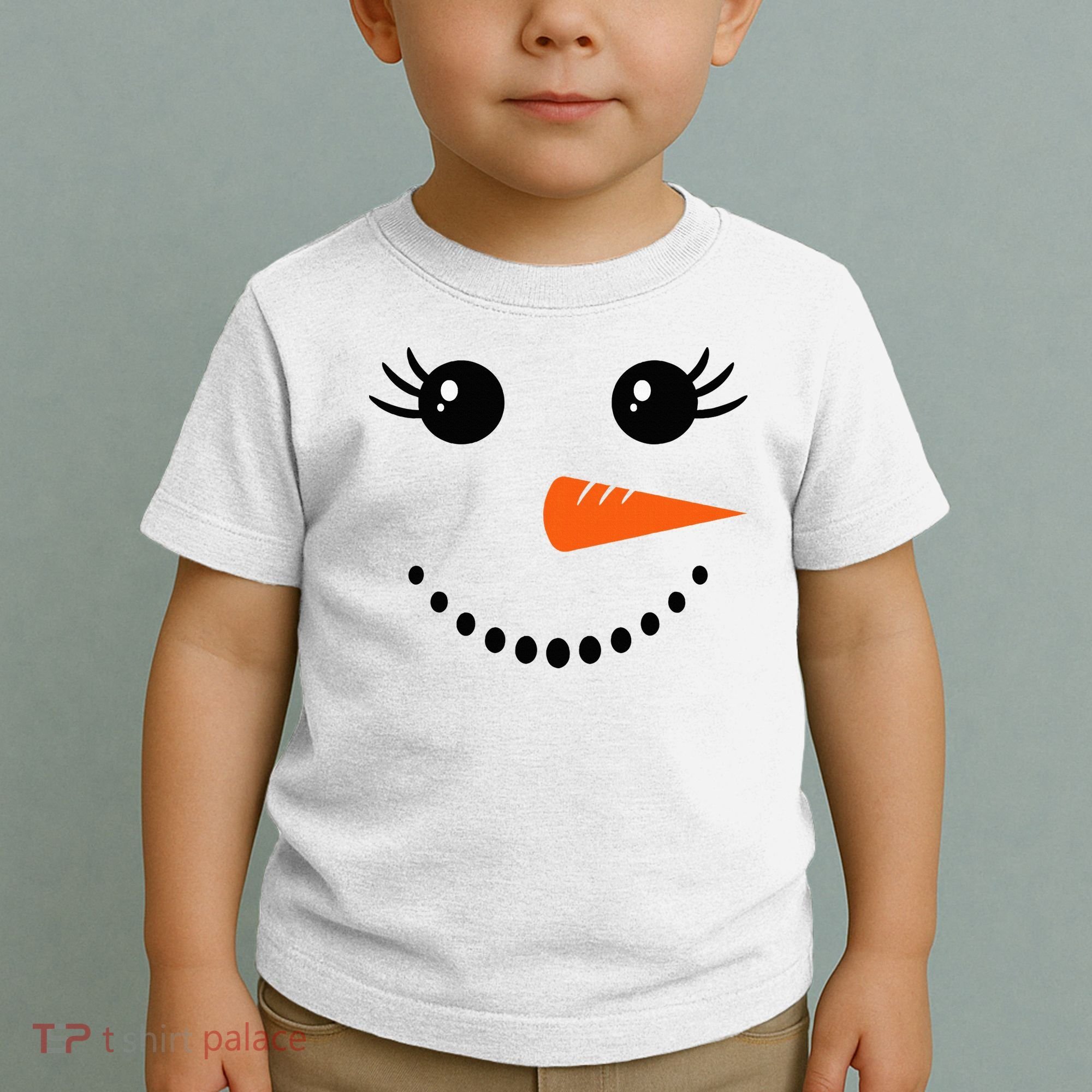 Snowman Girl Face Christmas Winter Toddler T-Shirt