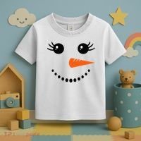 Snowman Girl Face Christmas Winter Toddler T-Shirt thumb 3