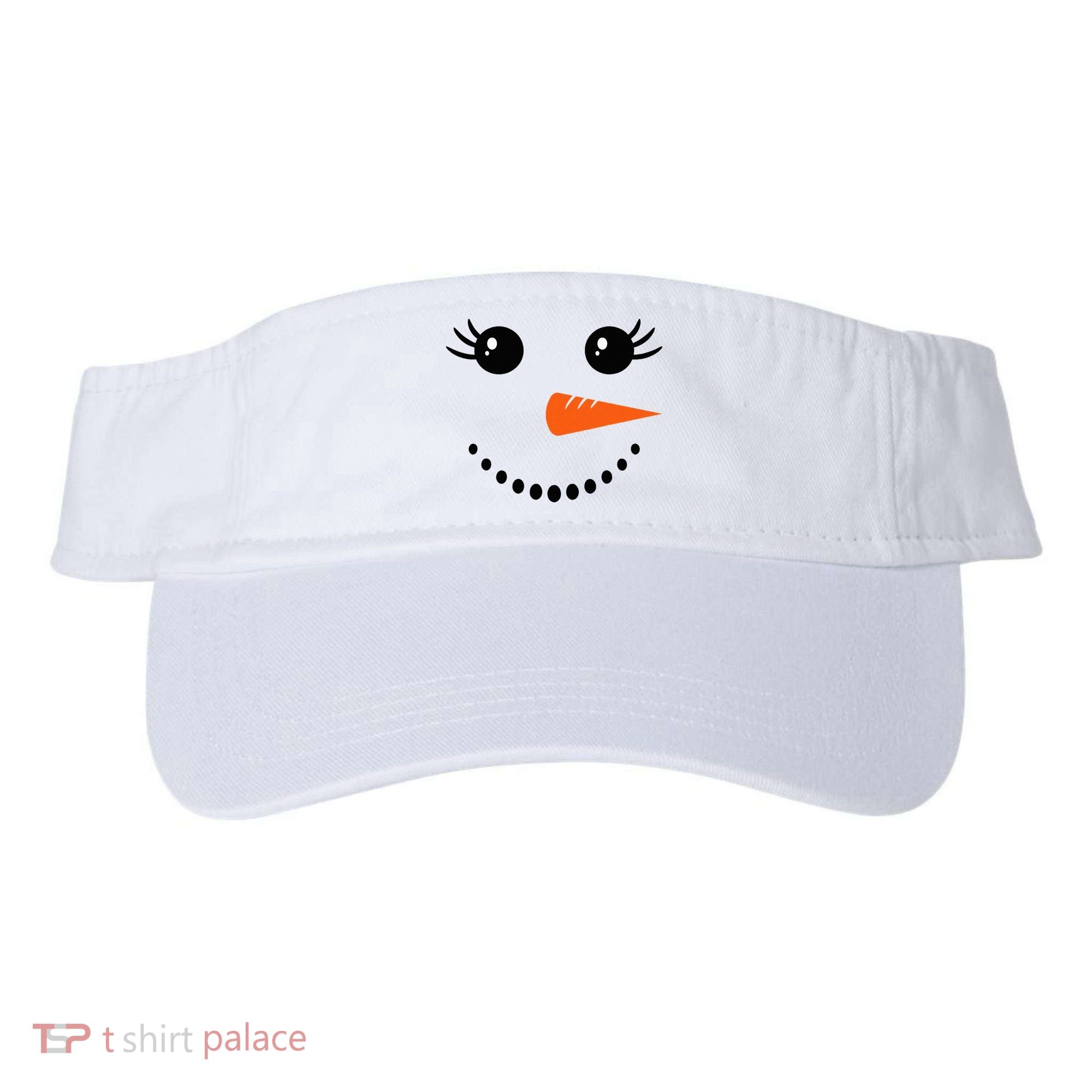 Snowman Girl Face Christmas Winter Visor