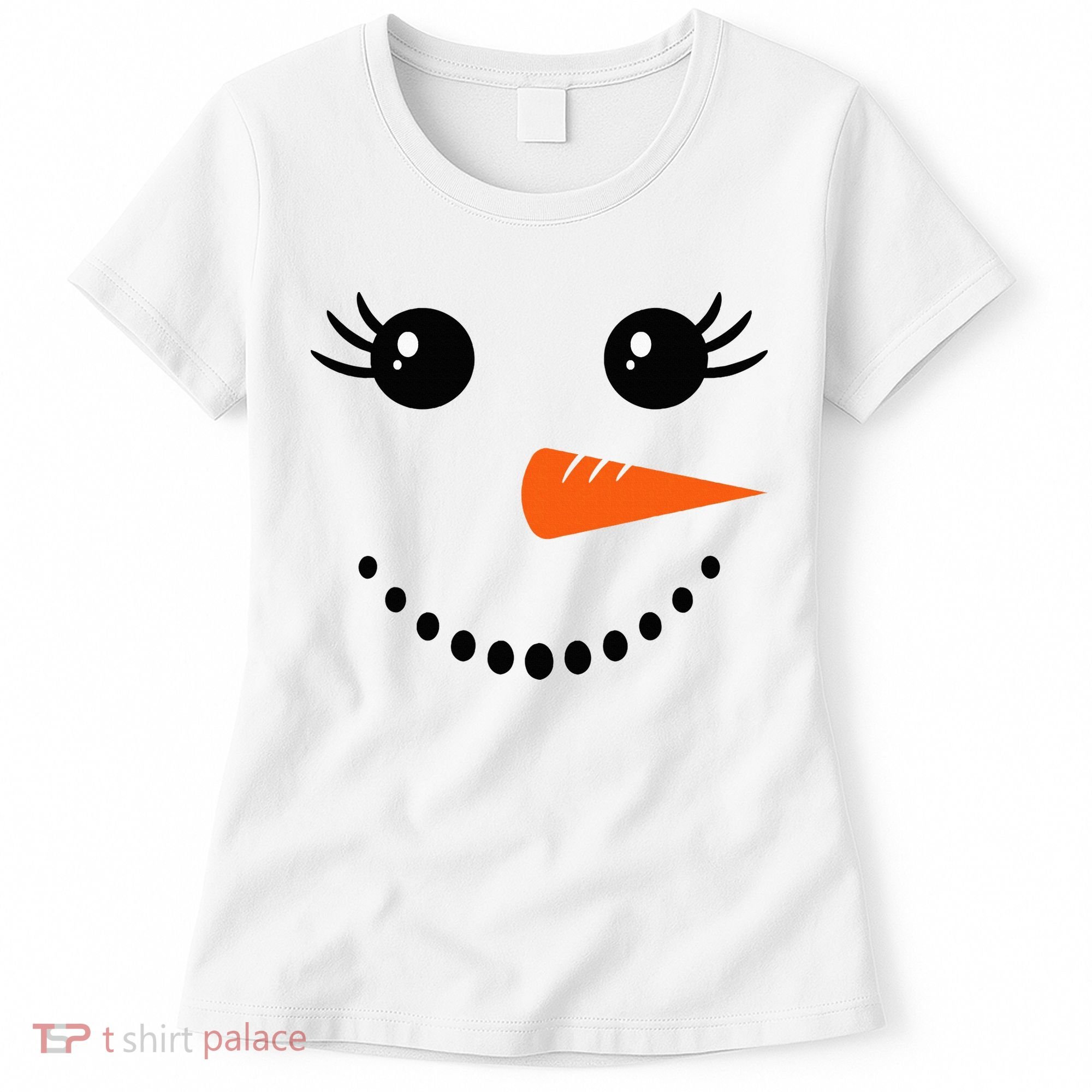 Snowman Girl Face Christmas Winter Women's T-Shirt