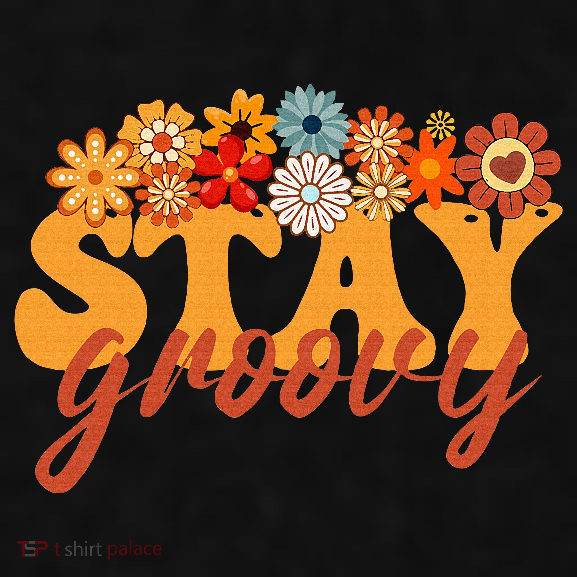 Stay Groovy Flower Power Ladies PosiCharge Tri-Blend Wicking Tank
