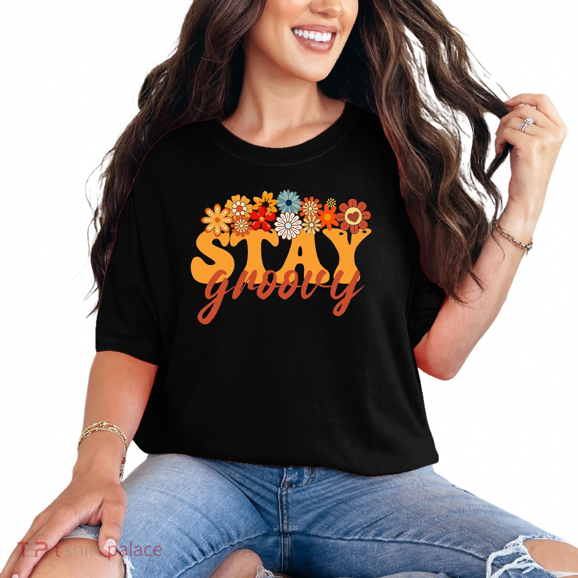 Stay Groovy Flower Power Comfort Colors T-Shirt