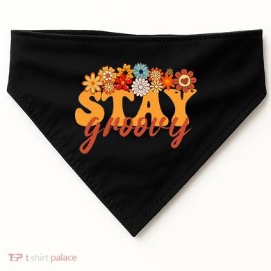 Stay Groovy Flower Power USA-Made Doggie Bandana