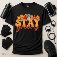 Stay Groovy Flower Power Cooling Performance Crew T-Shirt thumb 3