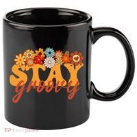 Stay Groovy Flower Power 11oz C Handle Ceramic Mug thumb 0