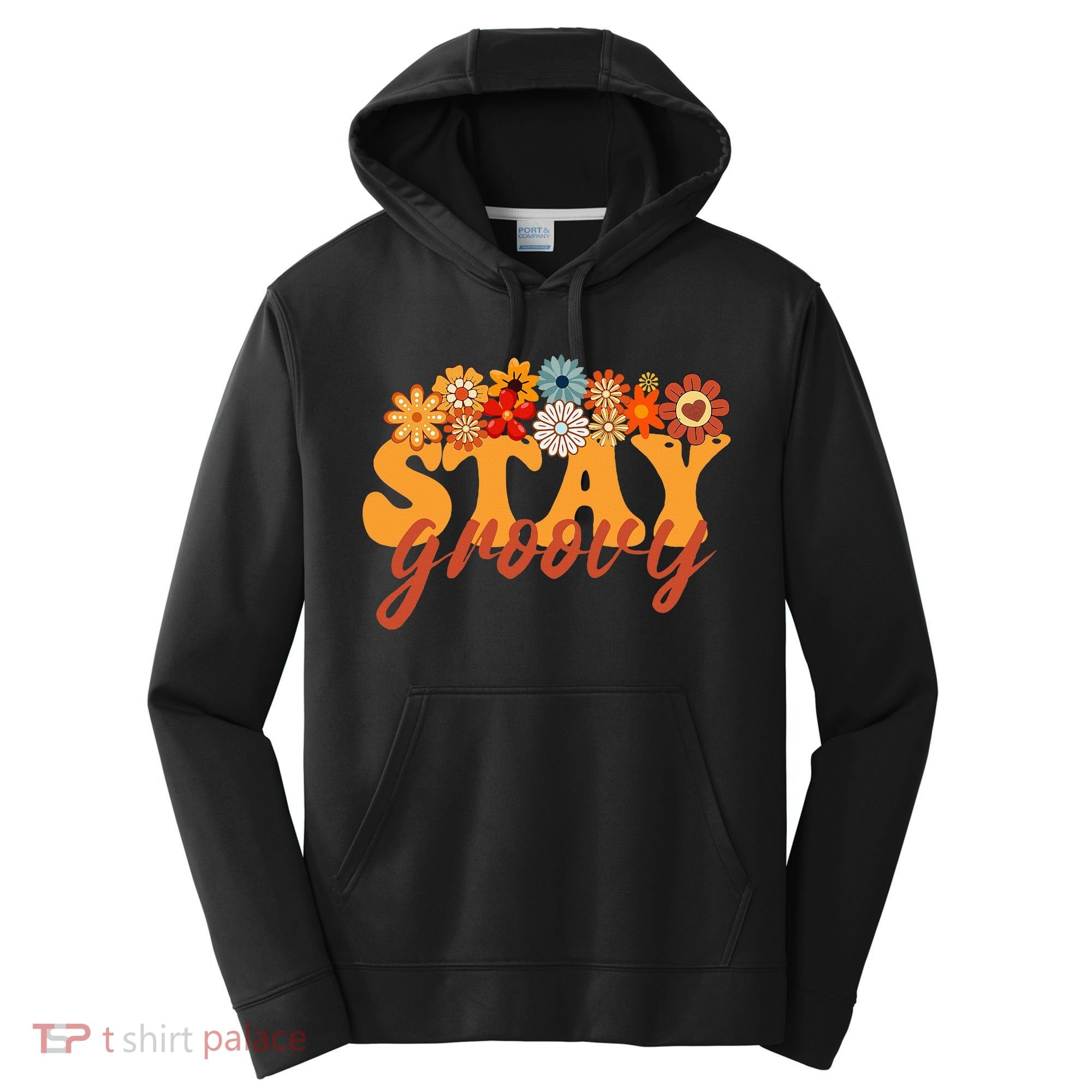 Stay Groovy Flower Power Performance Fleece Hoodie