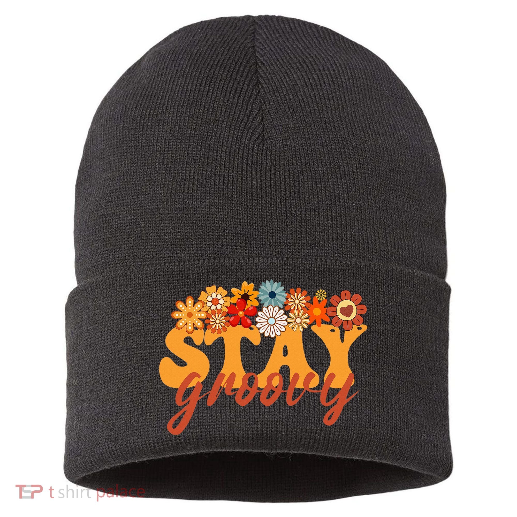 Stay Groovy Flower Power Sustainable Knit Beanie